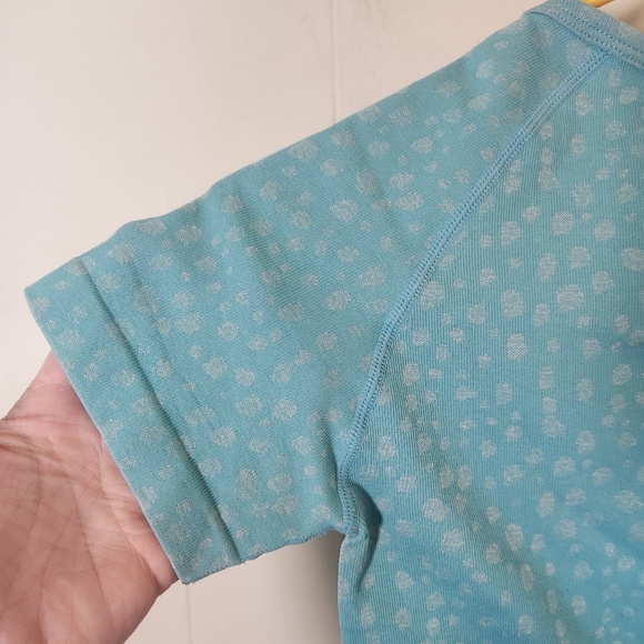 Aybl Evolve Light Aqua Blue Speckled Short Sleeve Crop Top Size Small - Picture 8 of 15
